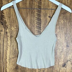 Urban Outfitters | BDG Valentina Notch Neck Cropped Tank Top, Ribbed, Small